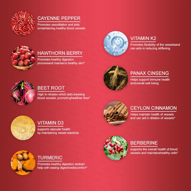 Cayenne Pepper Hawthorn Beet Root Turmeric Vitamin K2+D3 Drops 60ml