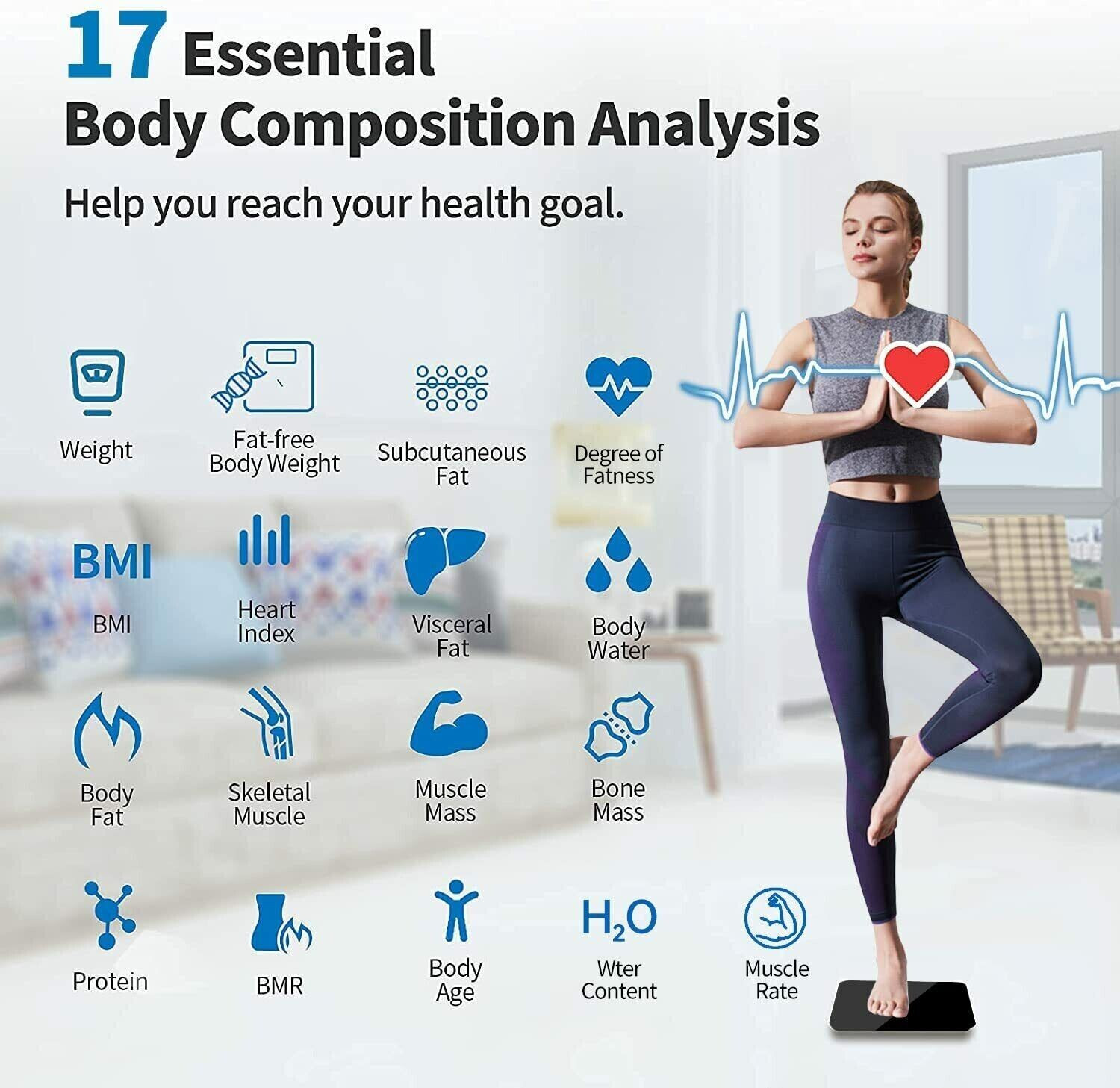 Smart Scale For Body Weight BMI Bluetooth Body Fat Scale Digital Bathroom Scale