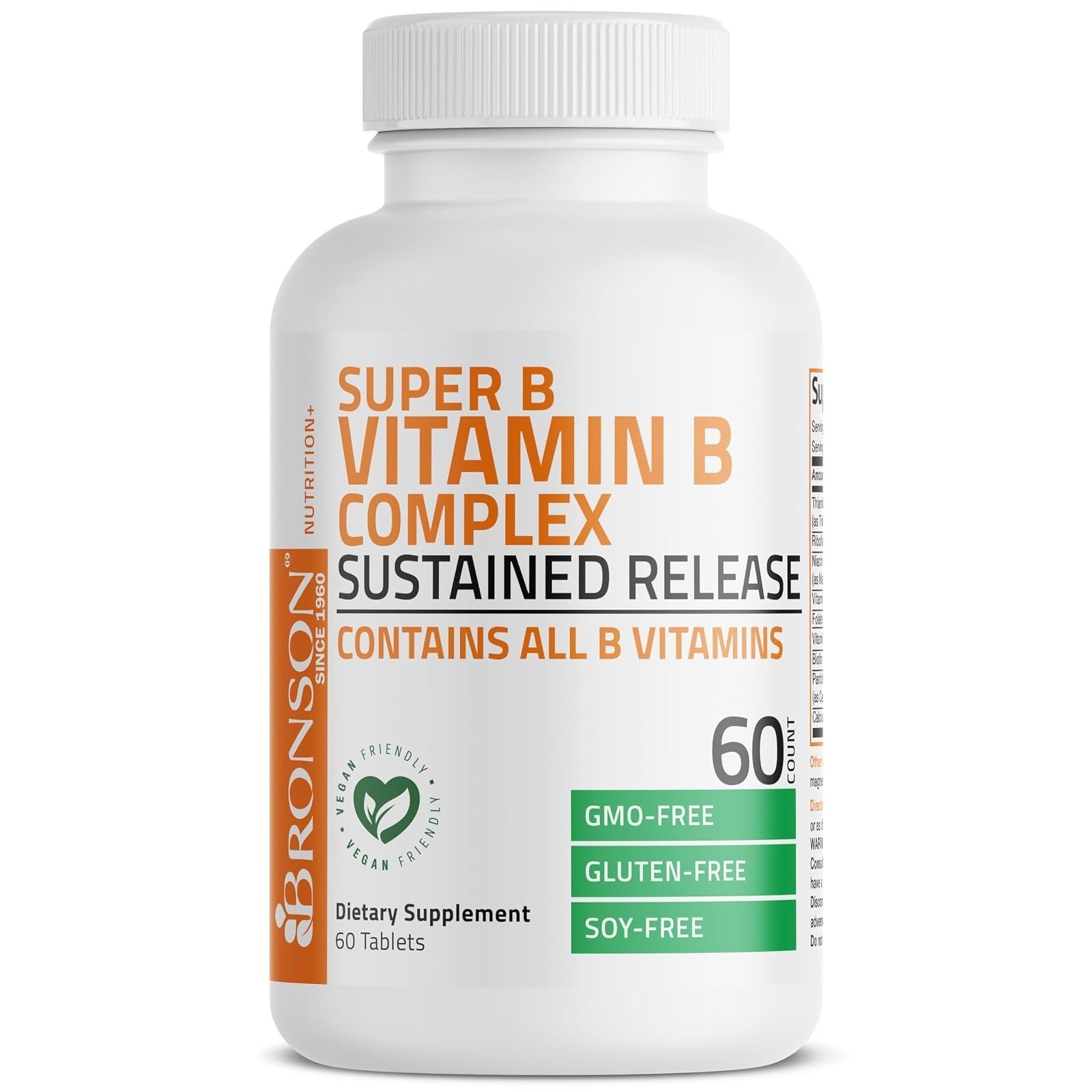 Bronson Super B Vitamin B Complex 60 Tablets – Energy Support
