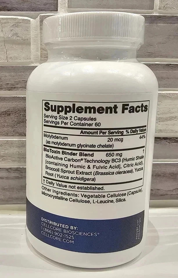 CellCore BioToxin Binder, Microbiome & Detox Support 120 Capsules Ship from USA