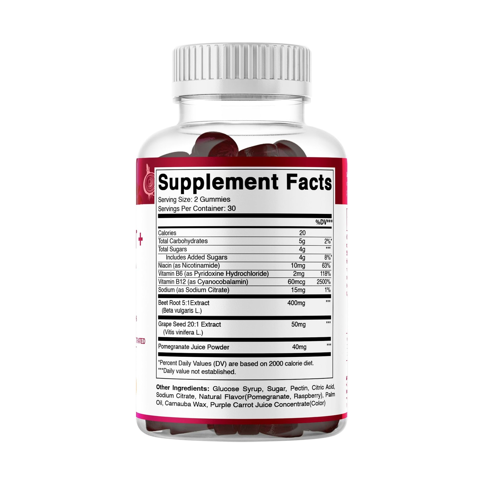 Vitamatic Beet Root Gummies with B6, B12, Grape Seed, 60 Count (Pack of 1)