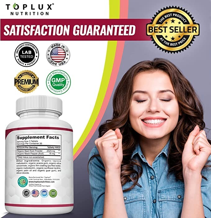 Beet Root Capsules 2040 Mg Organic Beetroot Powder Extract + Black Pepper