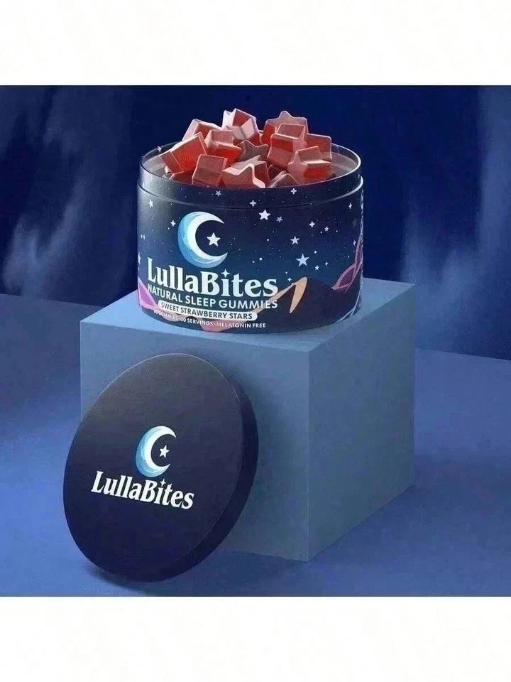 LullaBites Natural Sleep Gummies – Sweet Strawberry Stars, Melatonin-Free