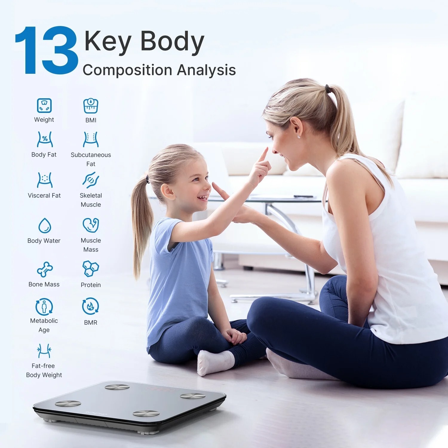 RENPHO Smart Scale Weight Body Digital Bathroom Scale Bluetooth Body Fat Scale