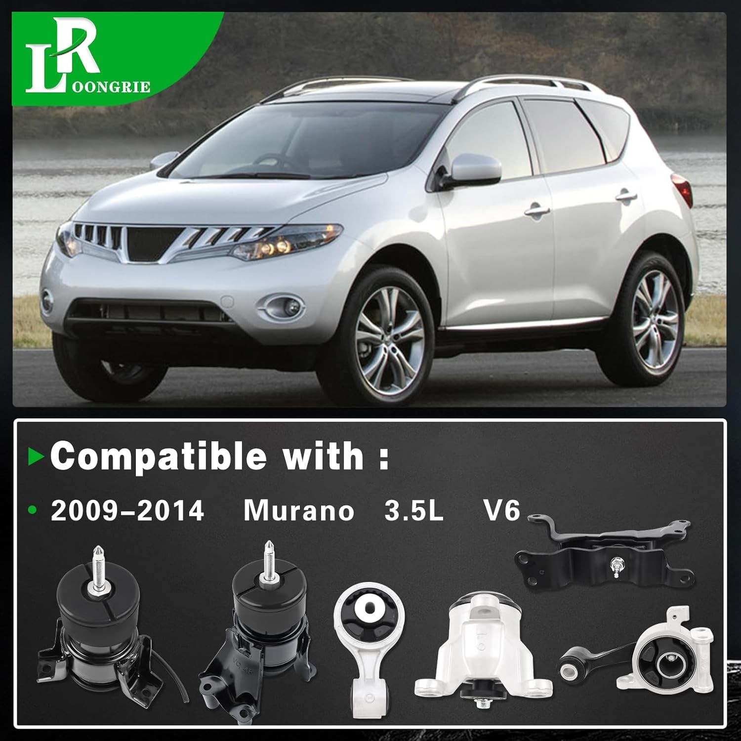 Engine Motor and Transmission Mount Kit Compatible with 2009-2014 Murano 3.5L…