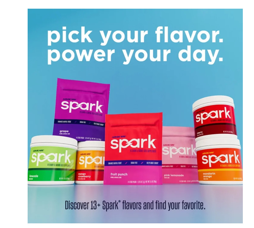 AdvoCare Spark Energy Drink Mix Fruit Punch 10.5oz Vitamin Amino Acid Powder