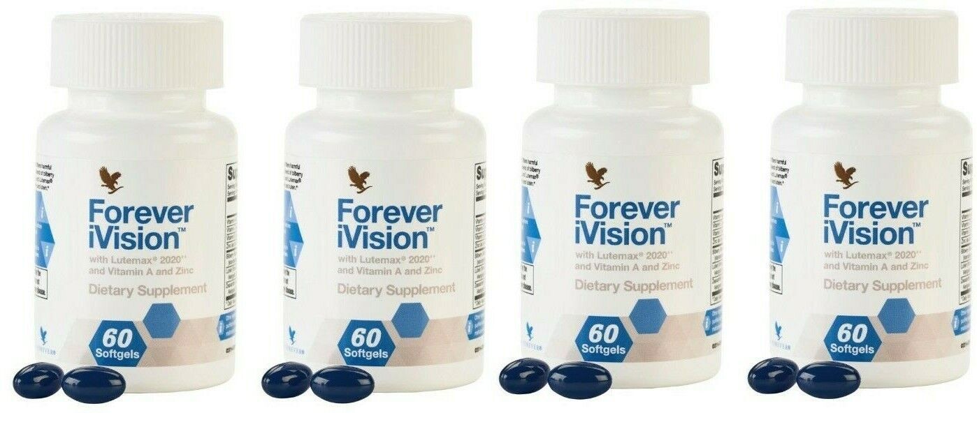 4 bottles Forever iVision (60 softgel)- complete eye support for digital age NEW