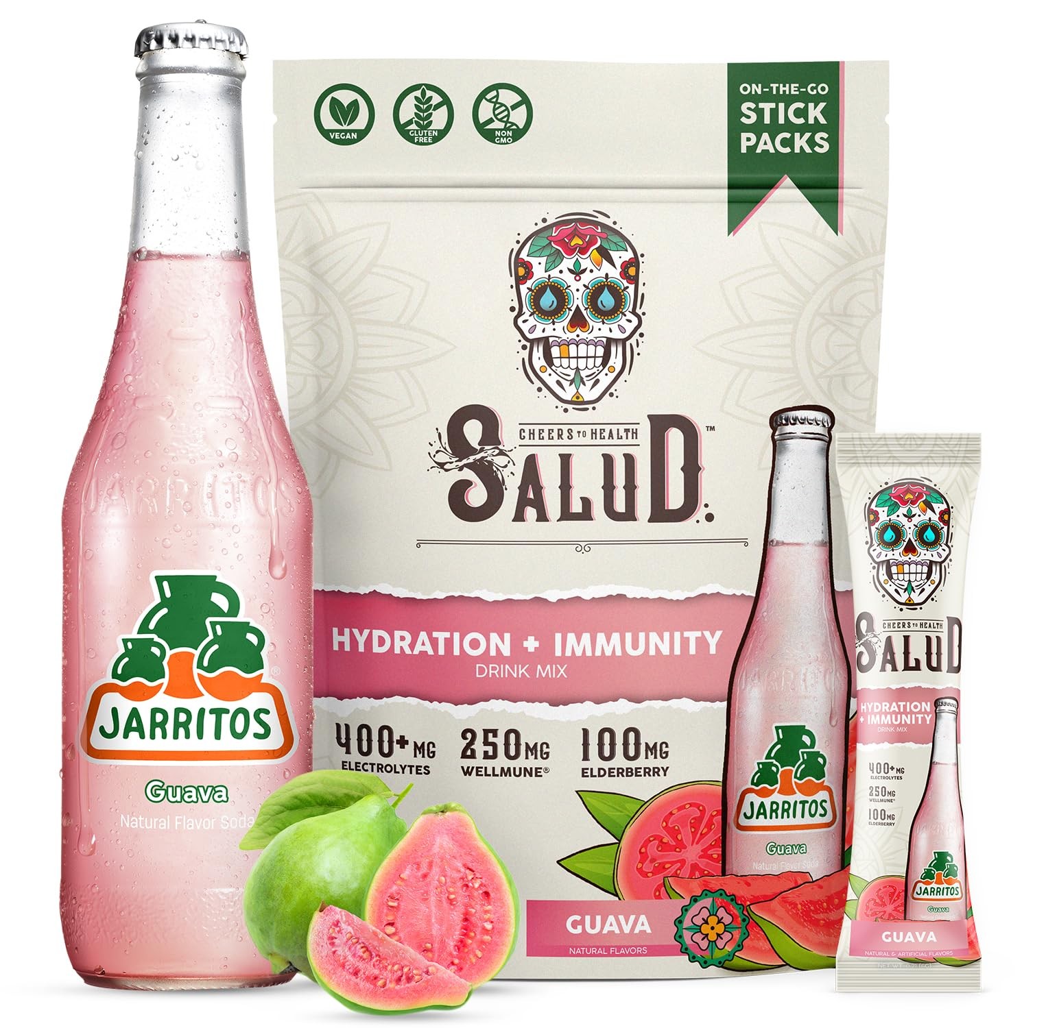 Salud x Jarritos 2-in-1 Hydration Packets + Immunity 0.21 Ounce (Pack of 15)