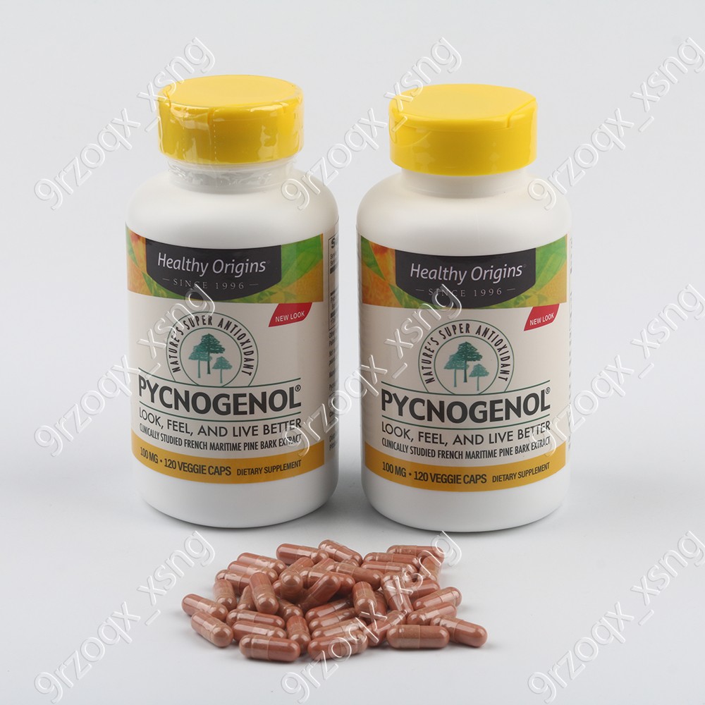 Healthy Origins Pycnogenol 100 weight measure | 120 Veggie Capsules（1-3 pack）