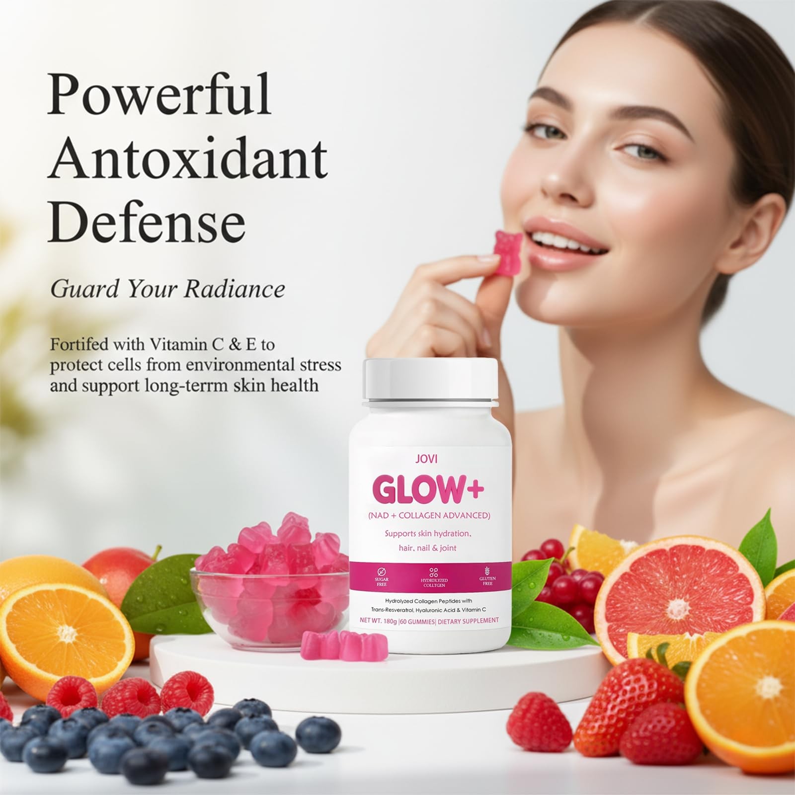 KFASJON Jovi Nutrition Glow+ NAD+ & Collagen 60 Count (Pack of 1)