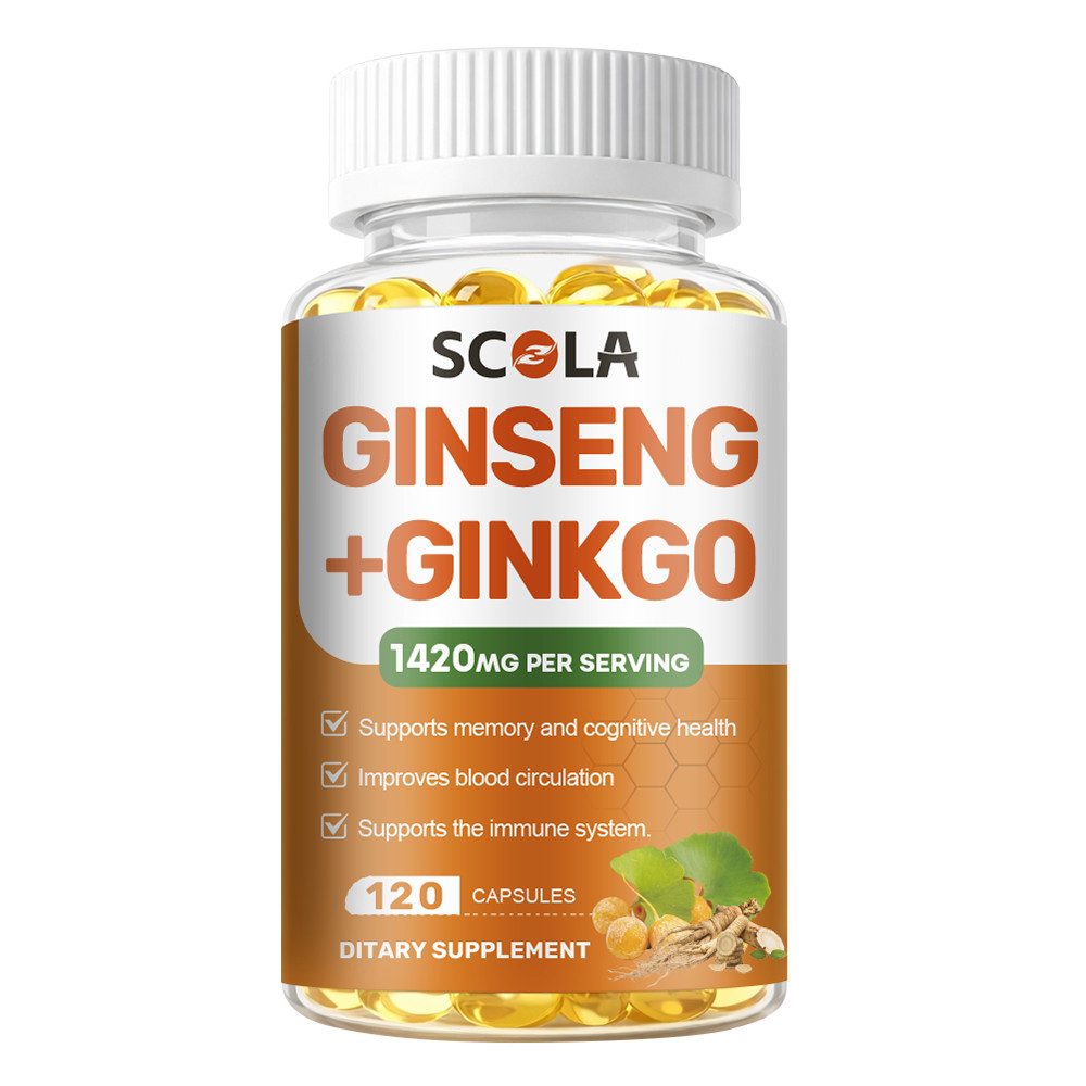 Ginkgo Biloba + Ginseng Extract Red Panax Focus Brain Memory Metabolism Booster
