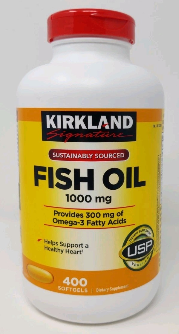 Kirkland Signature Fish Oil 1000 mg., 400 Counts X 300mg Omega-3 Fatty Acids