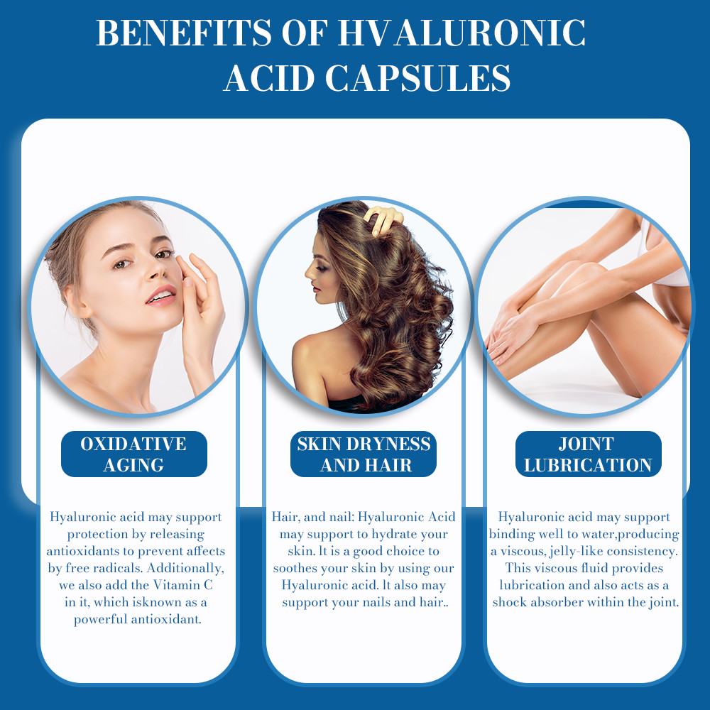 Hyaluronic Acid Anti Aging Hydrating Capsules Wrinkles Fine Lines Joint Health