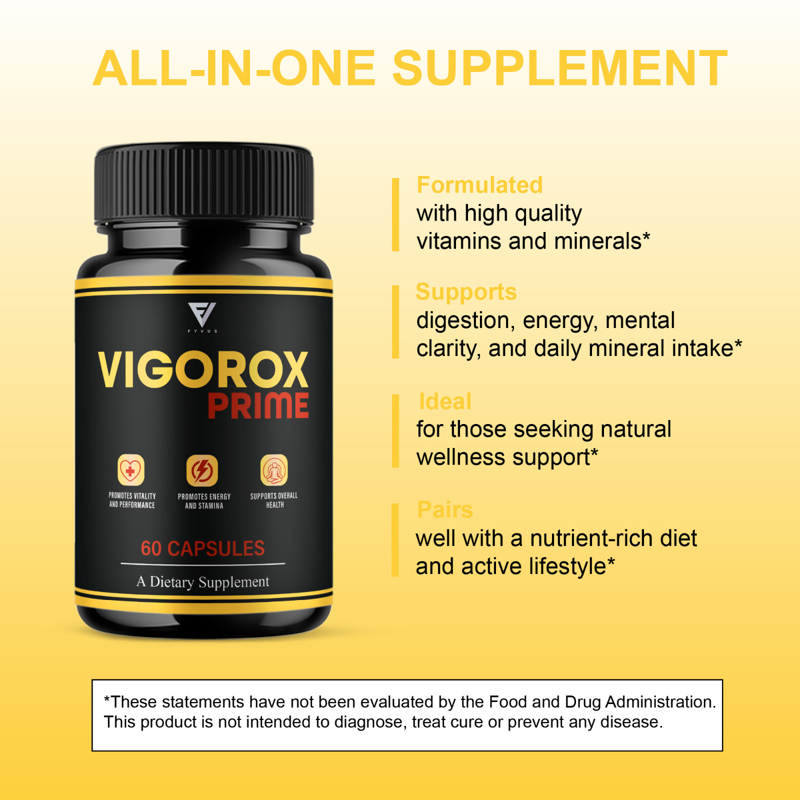 Vigorox Prime Max Performance Supplement, VigoroxPrime (60 Capsules)