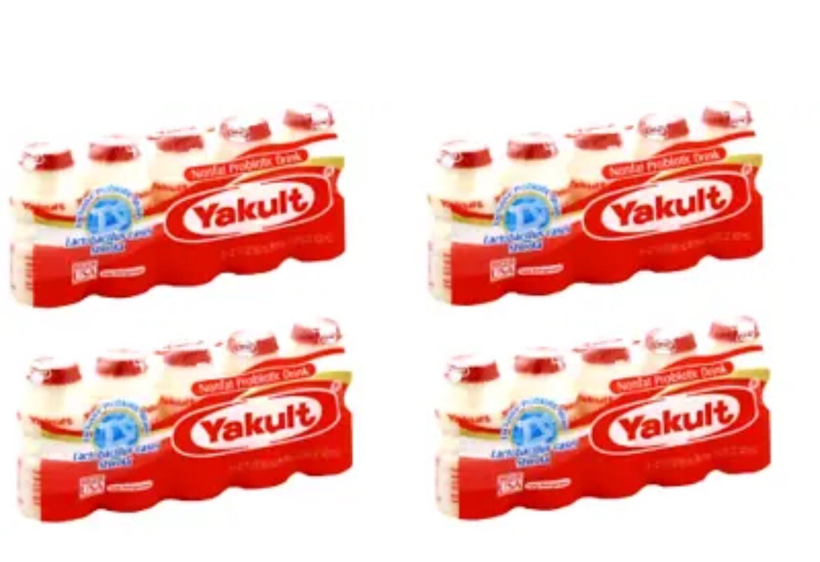 Yakult Probiotic Drink Nonfat 2.7 oz x 5 Bottes ( Pack of 4 )