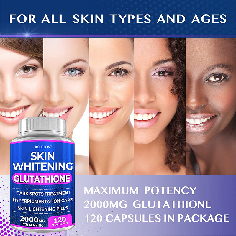 Glutathione 120 Capsules 2000 mg Anti-aging Skin Health Dark Spots Removal
