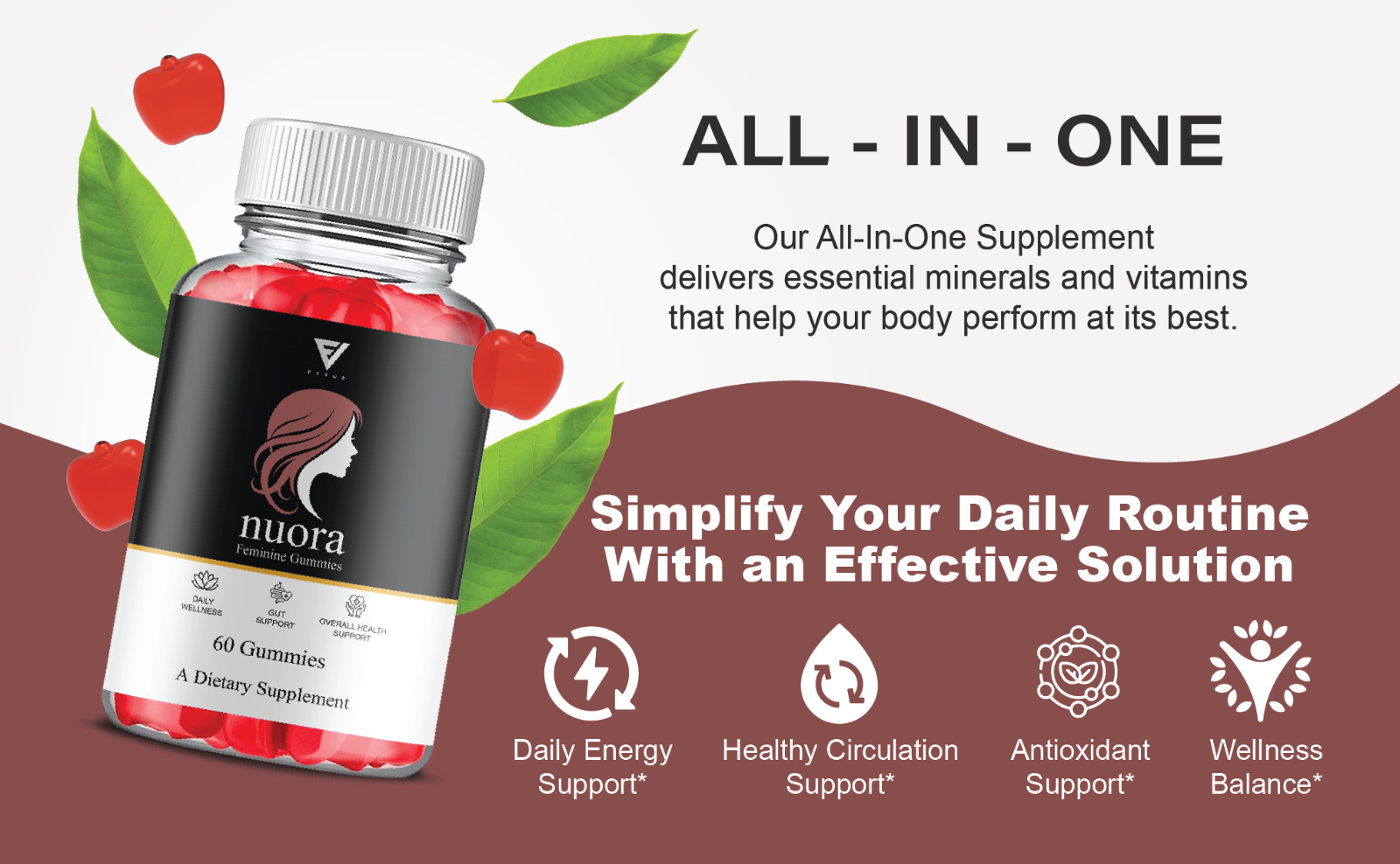 Nuora Feminine Gummies, Nuora Feminine Health Support (60 Gummies)