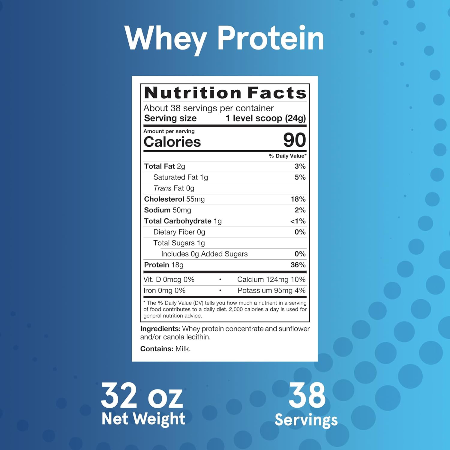 Whey Protein with 18 G of Protein, 3.8 G of Bcaas, and Glutamine, Dietary Supple