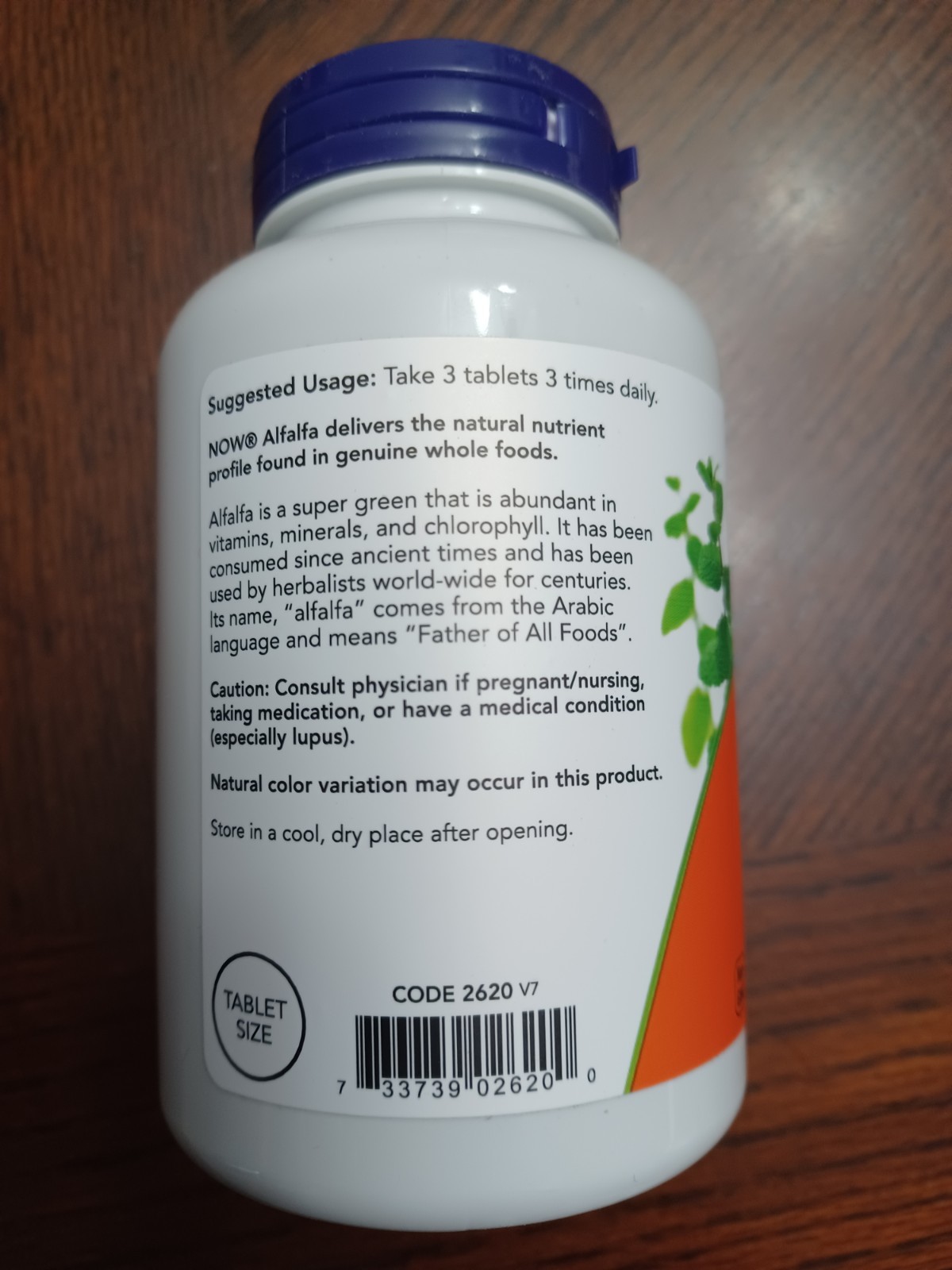 Now Foods Alfalfa, 650 mg, Super Green – 250 Tablets – Exp. 10/2028