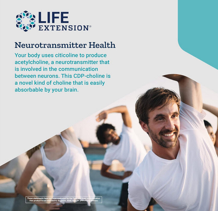 CITICOLINE (CDP-Choline) BRAIN COGNITIVE MEMORY FOCUS 120 Caps LIFE EXTENSION