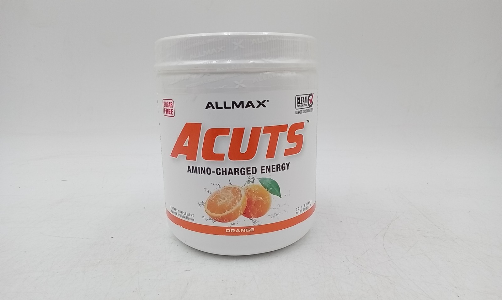 ALLMAX ACUTS Amino Charge Energy Drink Mix Orange 7.4 oz EXP 06/27