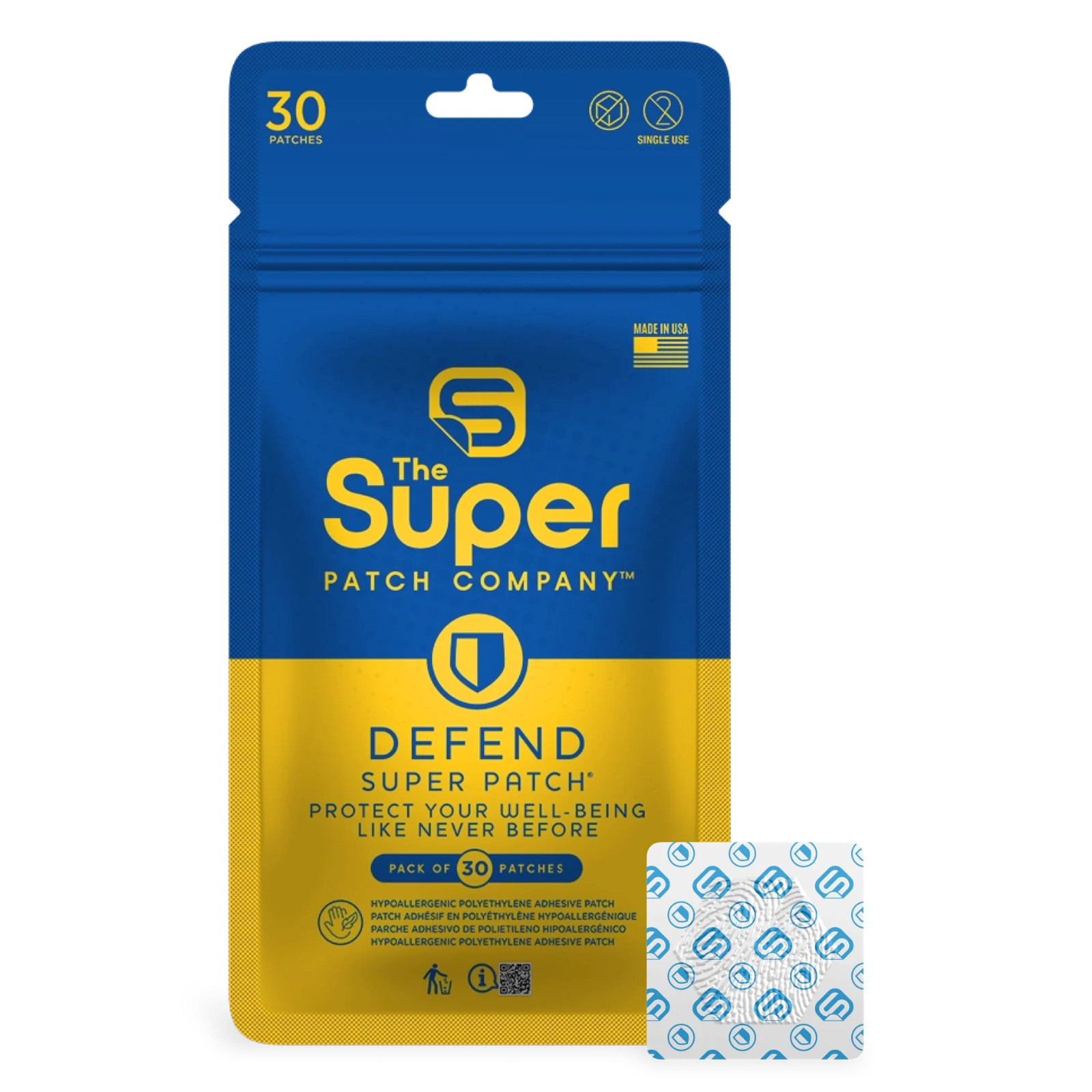 Super Patch DEFEND Immune Support Patch Drug-Free Daily Wellness 30 Patches