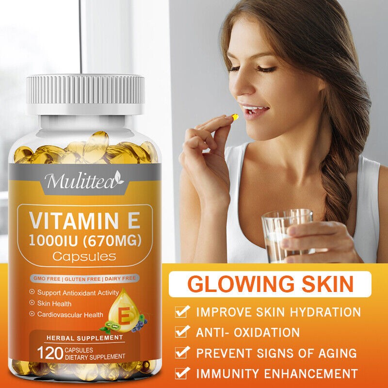 Vitamin E 1000 Iu Capsules 670mg – Supports Skin, Hair, Immune and Eye Health