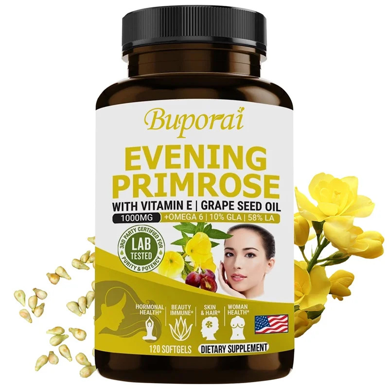 Evening Primrose Oil 120pcs,Healthy Skin, Balance Hormones, Reduce Menopause