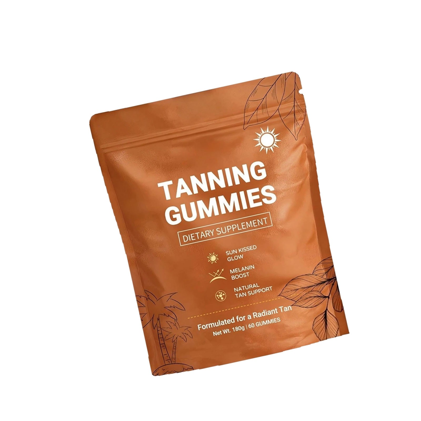 60pcs/bag Natural Daily Tanning Gummies Sunless Tan & Skin Glow Supplement