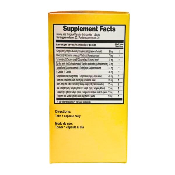 QUITA LONJA Capsules – Ginger, Pineapple & L-Carnitine – 30 Count (Pack of 1)