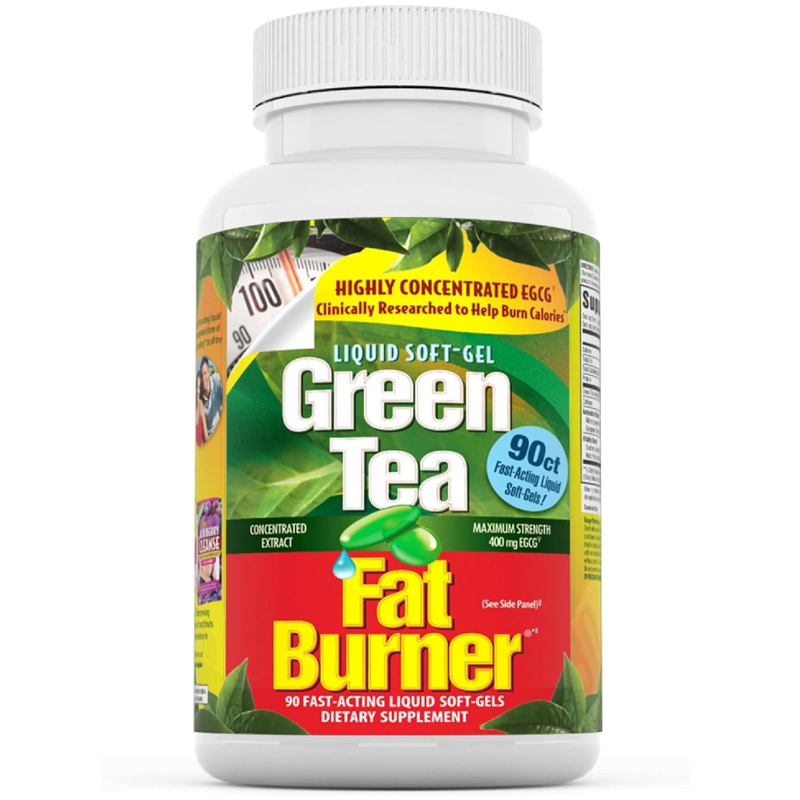 Green Tea Fat Burner 90 Liquid Softgels Antioxidants Weight Support 45 Servings