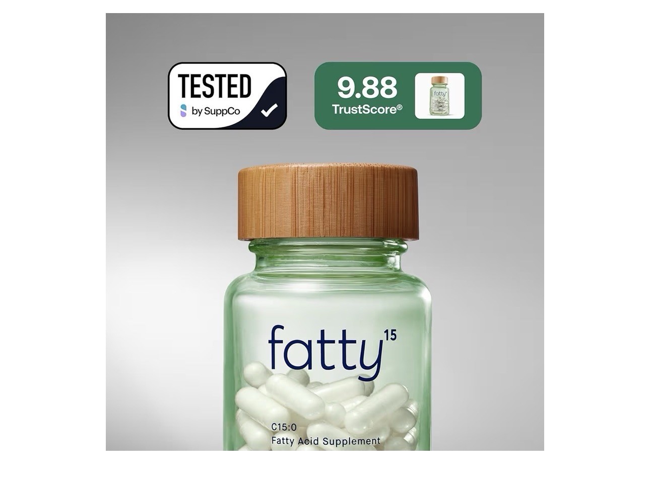 Fatty15 C15:0 Pentadecanoic Acid Healthy Aging Supplement 90 Caps 3 Month