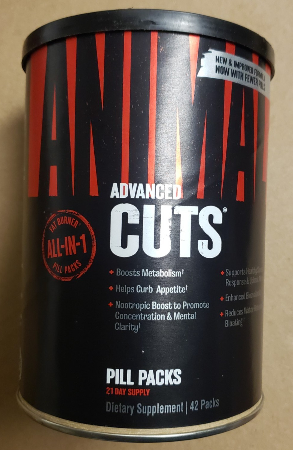 Universal Nutrition Animal Advanced Cuts – 42 Pill Packs – All In 1 – Exp 9/2026