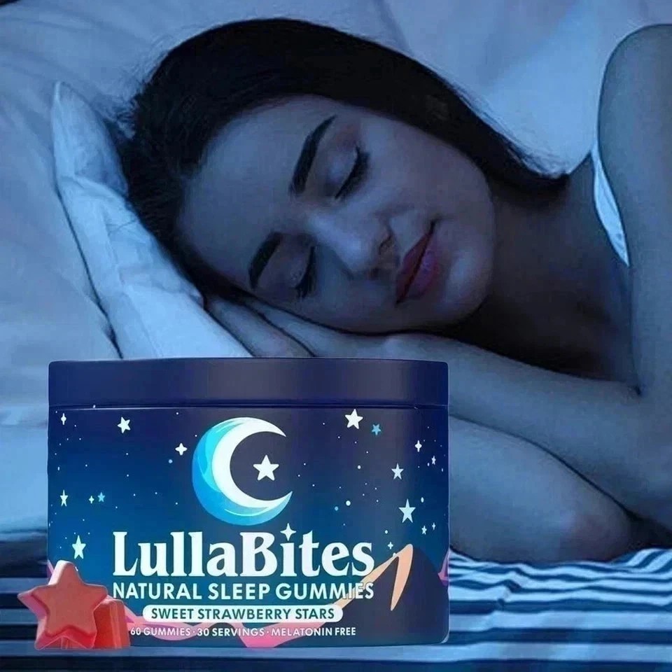 LullaBites Natural Sleep Gummies – Sweet Strawberry Stars, Melatonin-Free