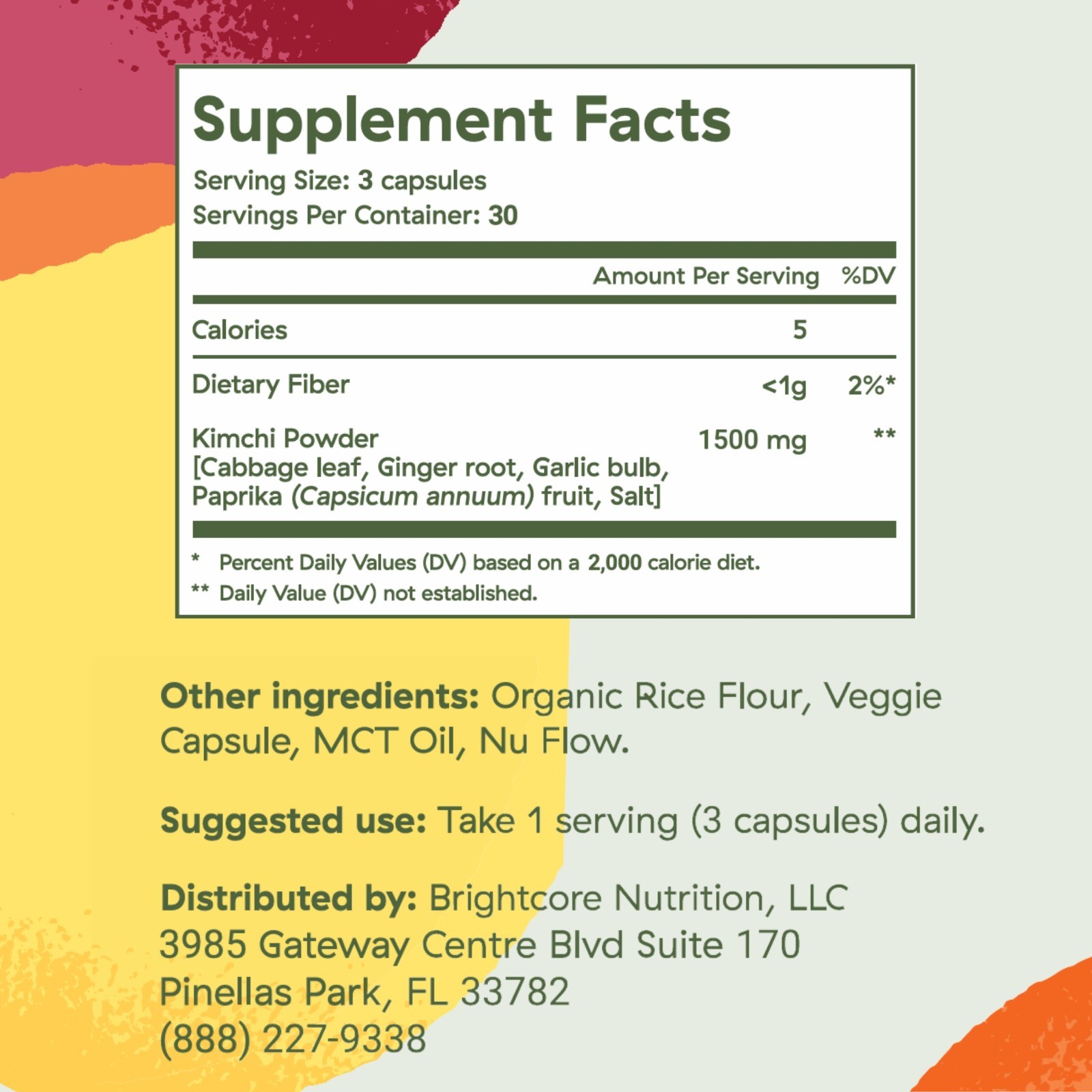 Kimchi One® (Official Listing) – Kimchi Powder Capsules -Brightcore Nutrition®