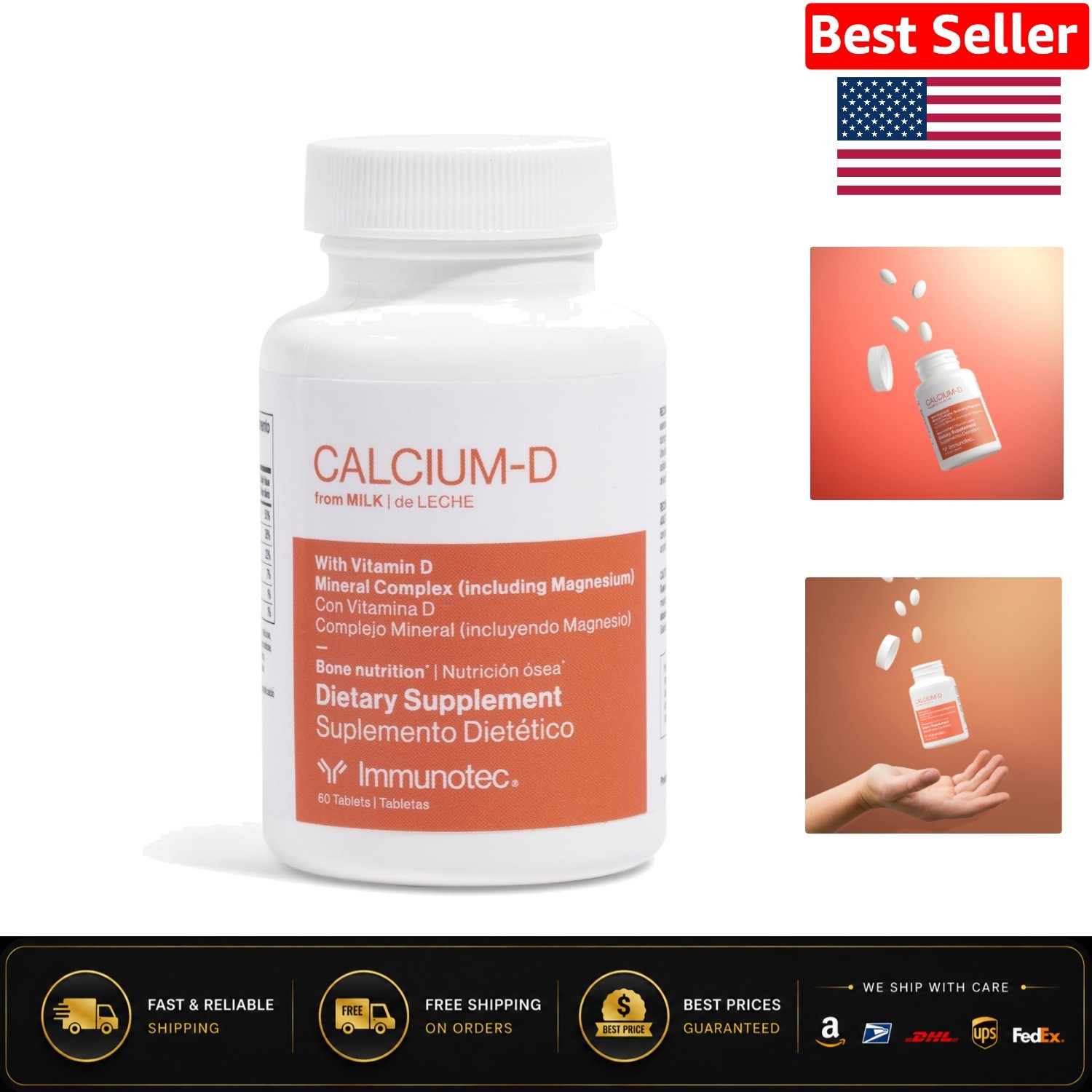 Daily Bone & Teeth Support – Calcium D Tablets with 60 Servings of Strength