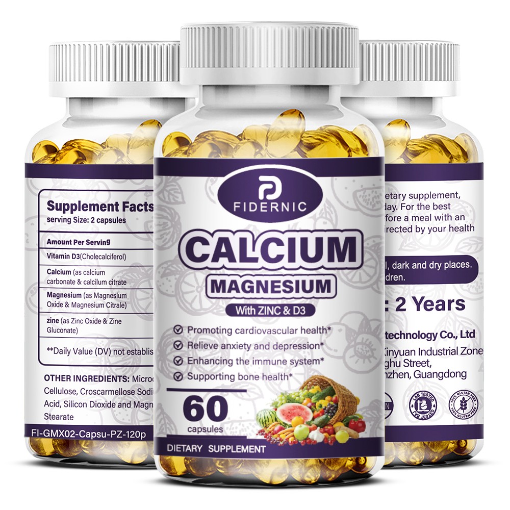 180 PCS Zinc Calcium Magnesium & Vitamin D Complex Supplement Vegetarian