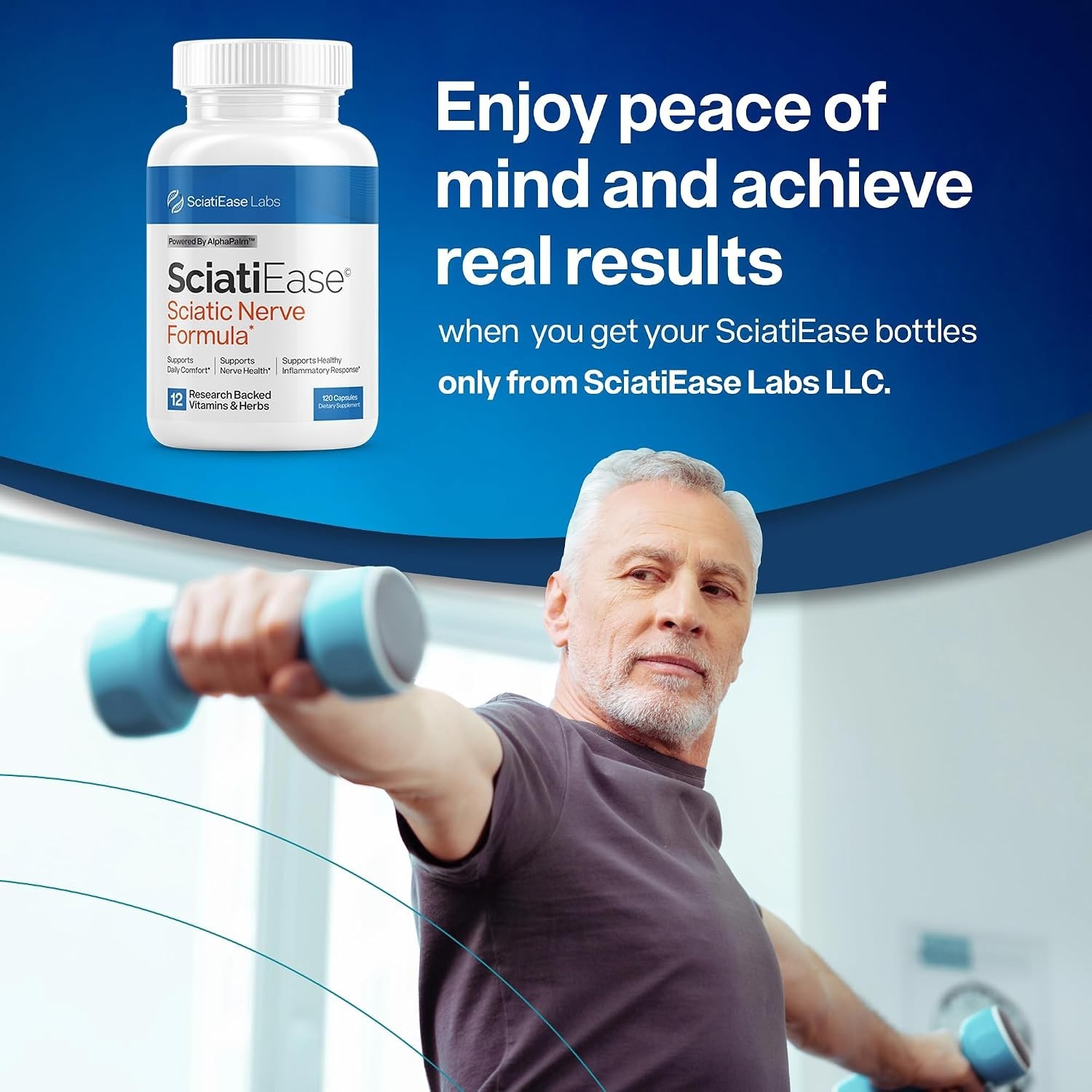 SciatiEase Sciatic Nerve Health Supplement Alpha Lipoic Acid B Complex 120ct