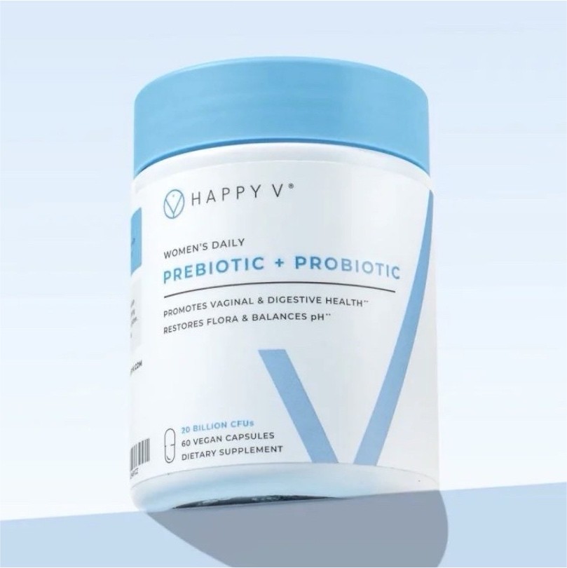 Happy V Women’s Daily Prebiotic + Probiotic Vegan 60 Capsules Digestive Support