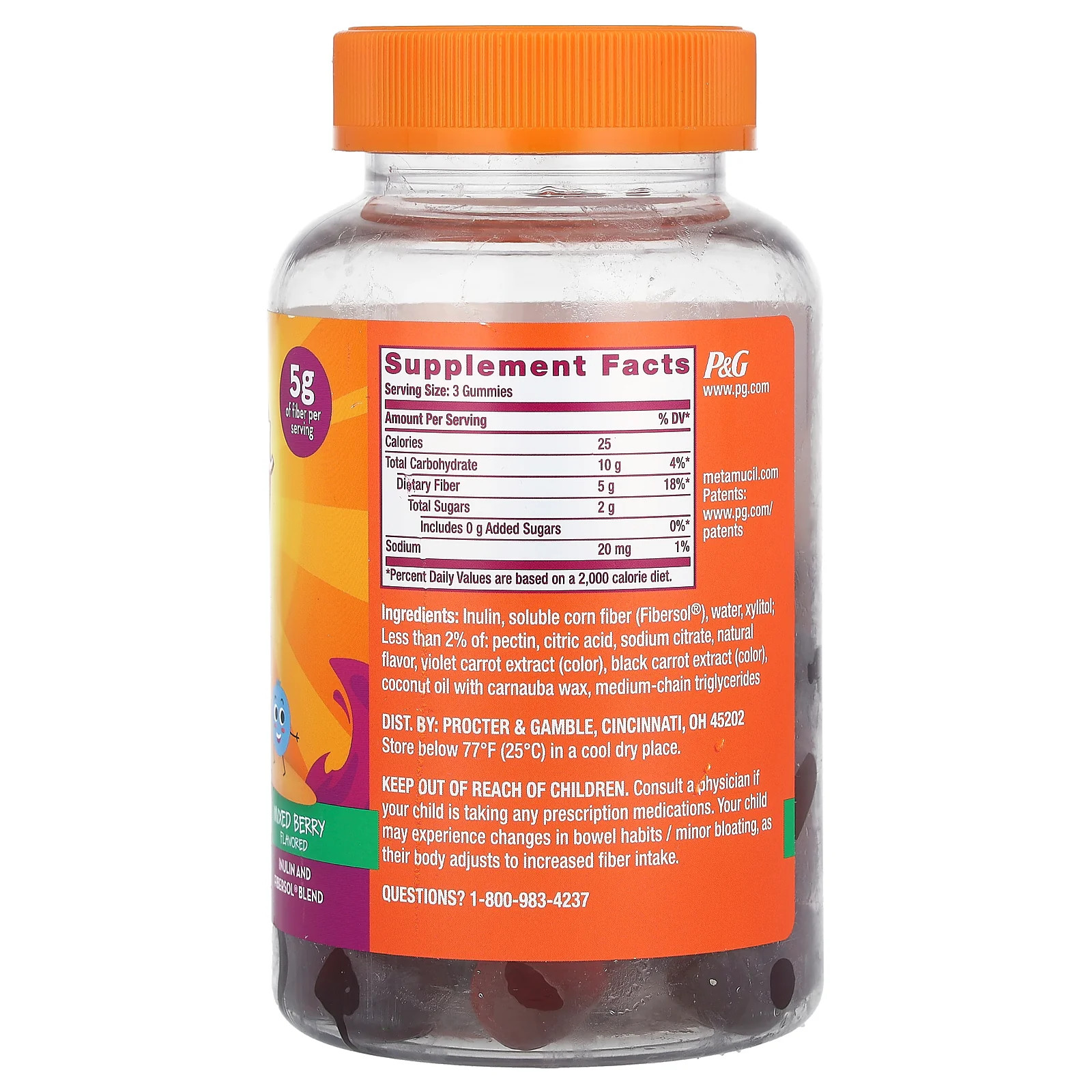 2 X Metamucil, Kids, Fiber Gummies, Mixed Berry, 72 Gummies
