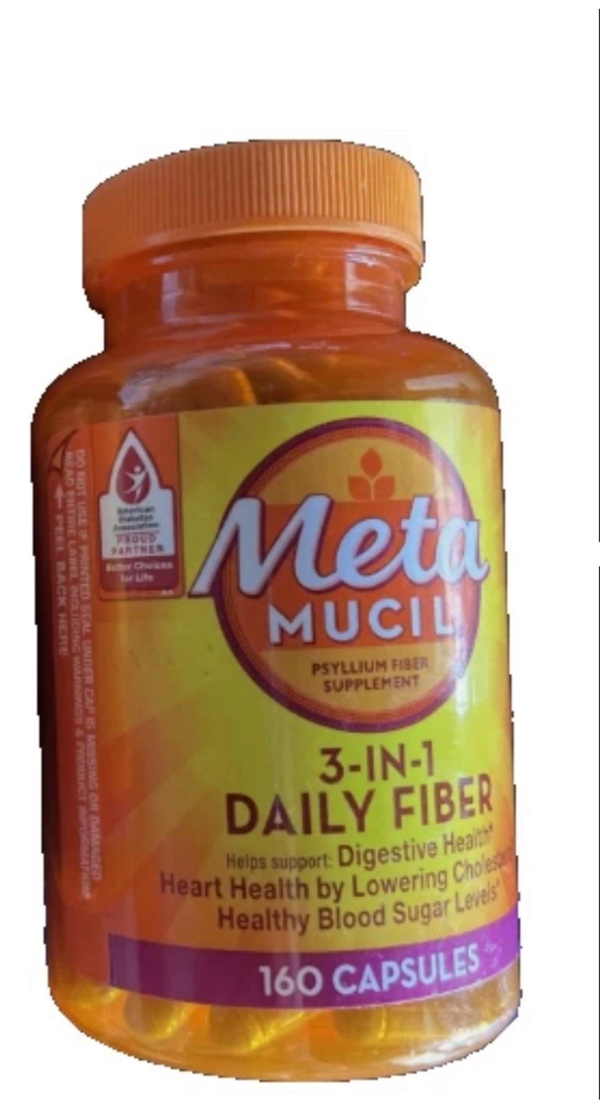 Metamucil 3 in 1 Fiber 160 Capsules Psyllium Fiber Supplement Exp 2026