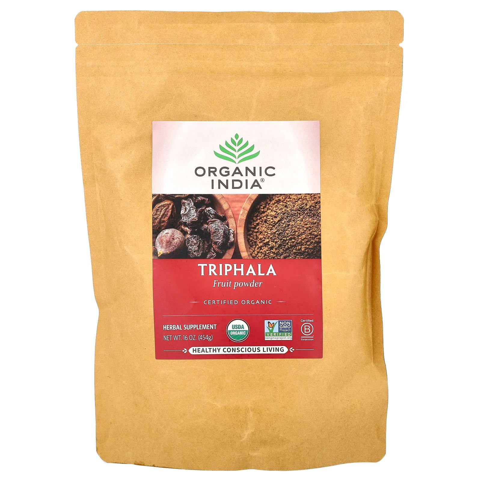 2 X Organic India, Triphala, Fruit Powder, 16 oz (454 g)