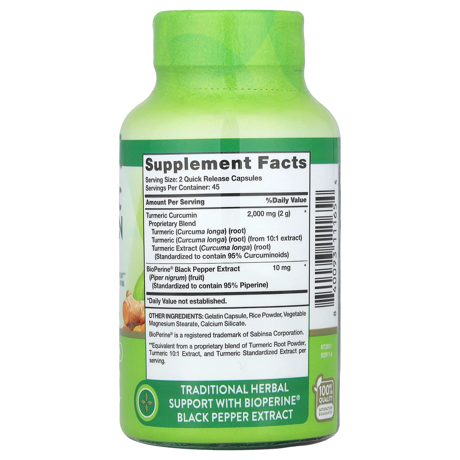 2 X Nature’s Truth, Turmeric Curcumin Complex Plus BioPerine� Black Pepper Extr