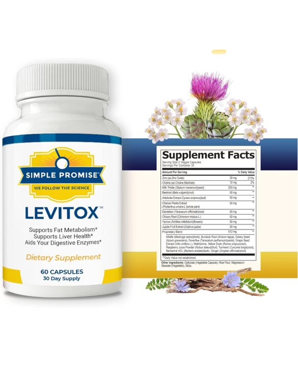 Levitox Health and Liver Support Supplement – Aids Digestive Enzymes EXP 05/26