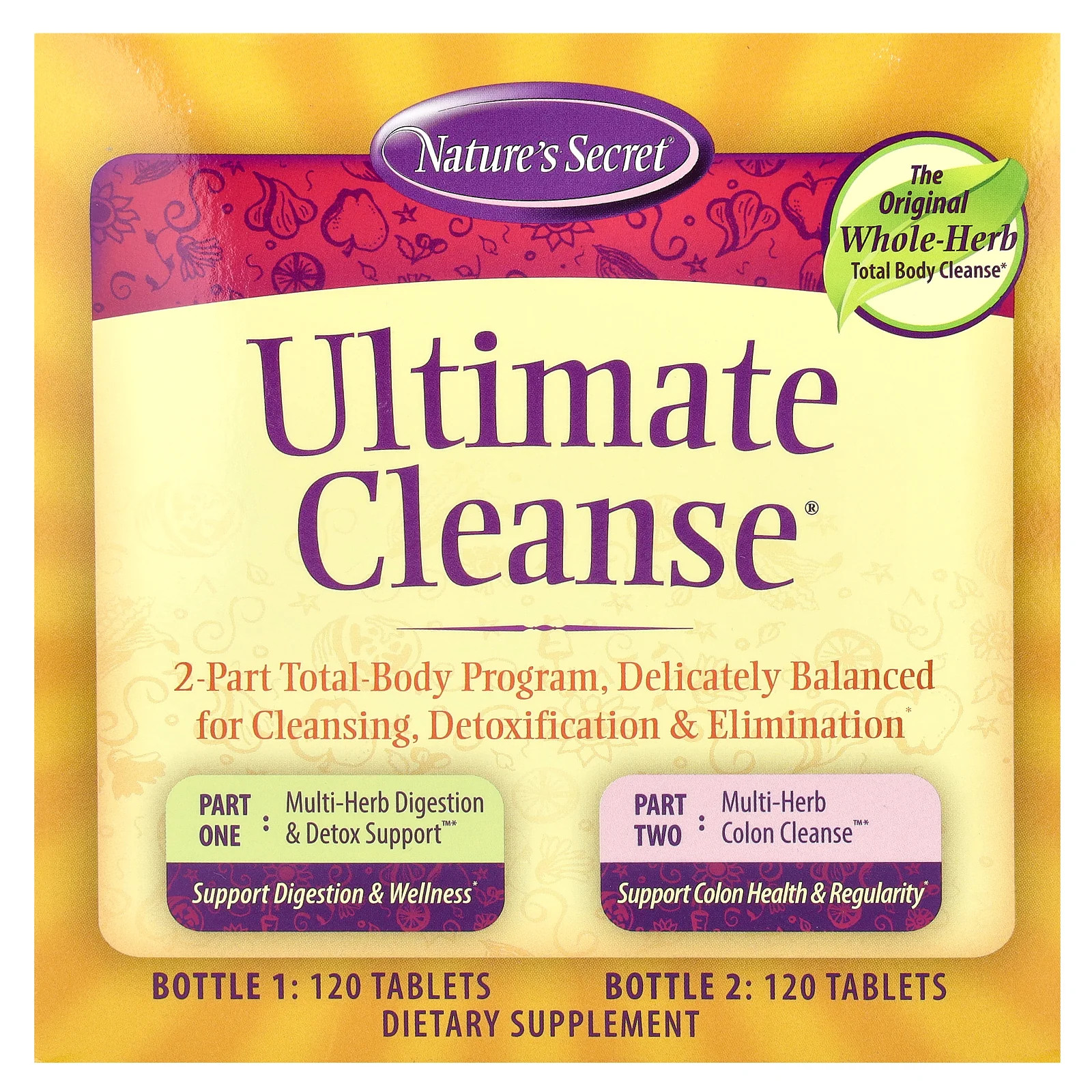 2 X Nature’s Secret, Ultimate Cleanse®, 2 Part Total-Body Program, 2 Bottles, 1