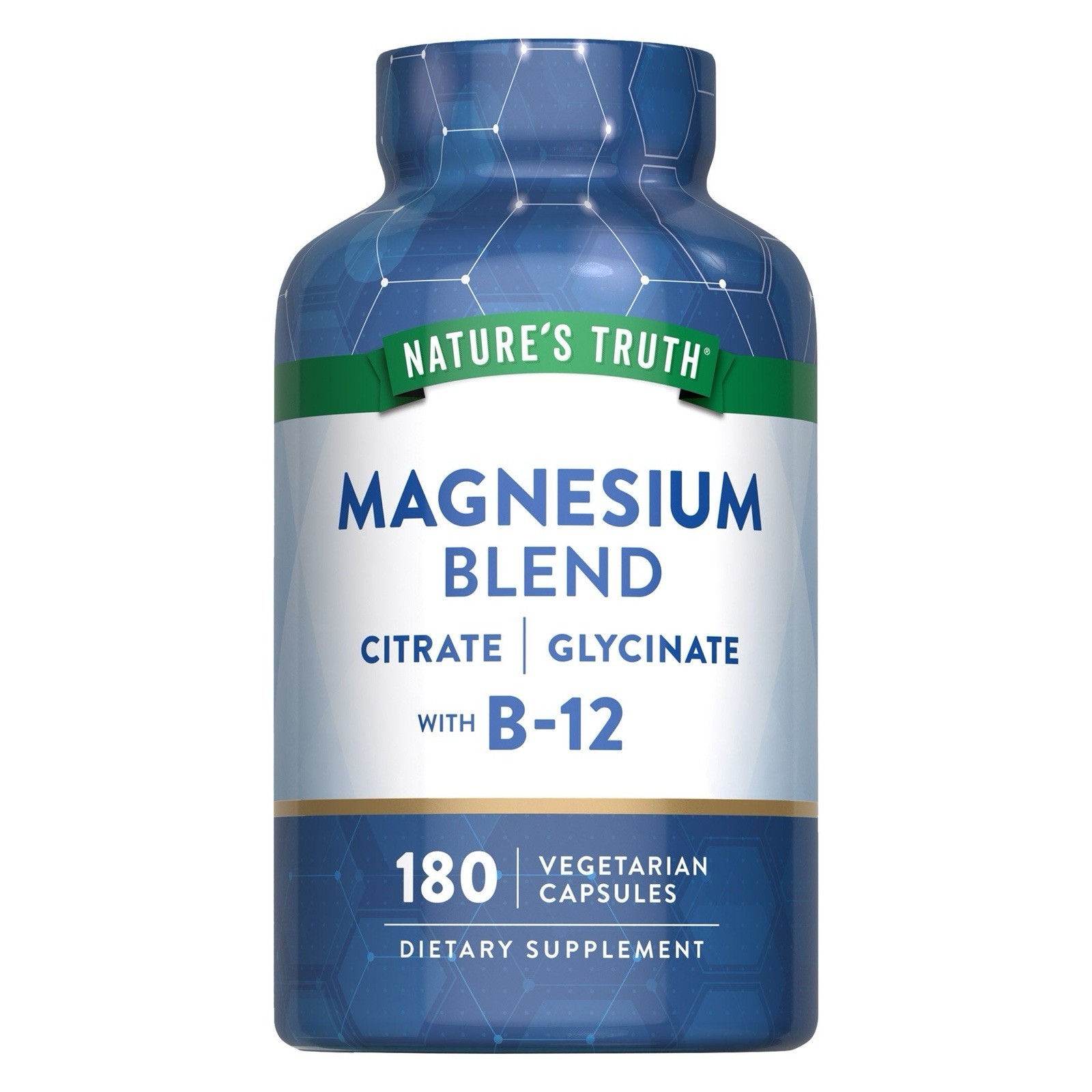 Nature’s Truth Magnesium Blend 250 mg – 180 Vegetarian Capsules + Vitamin B-12