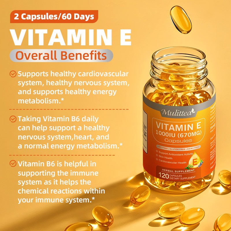 2x Vitamin E 670mg 120 Softgels Skin, Anti-Aging, Eye & Inflammation Support