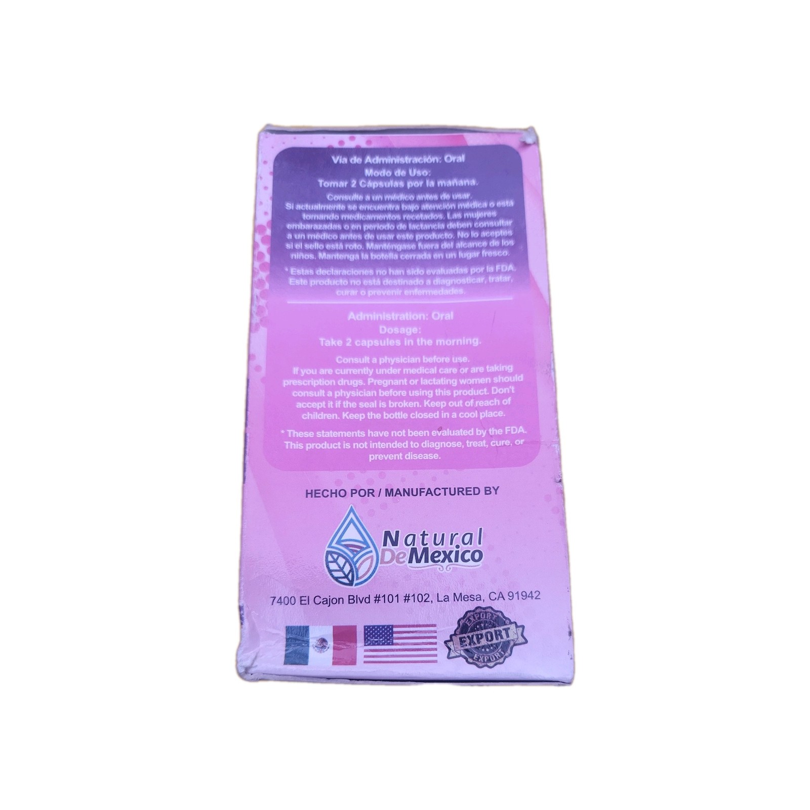 MacaFem Suplemento / MacaFem Supplement 60 Caplets 1g. Natural de Mexico