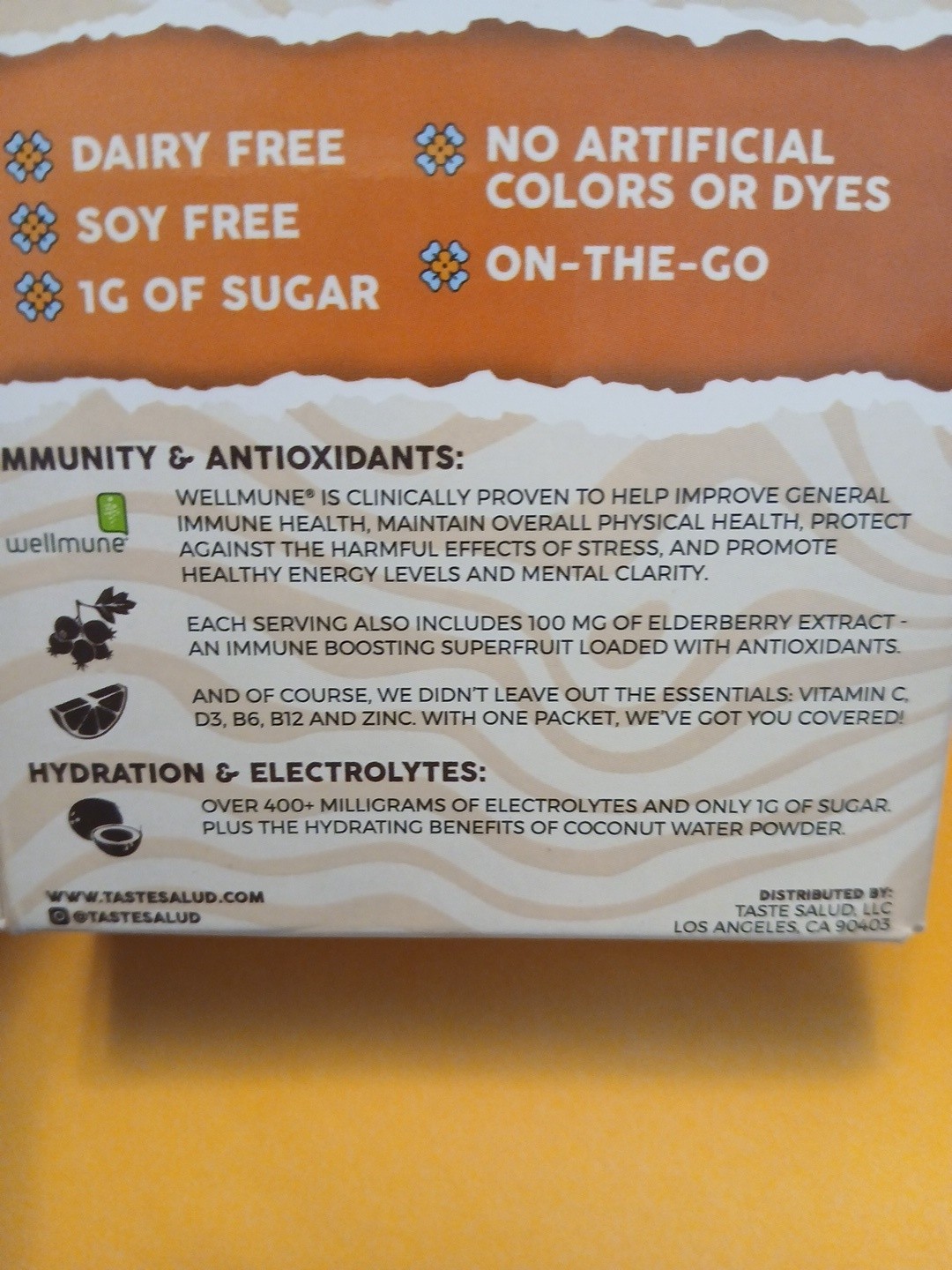 Taste Salud Hydration + Immunity Churro Drink Mix 18 Packets Exp 7/2027