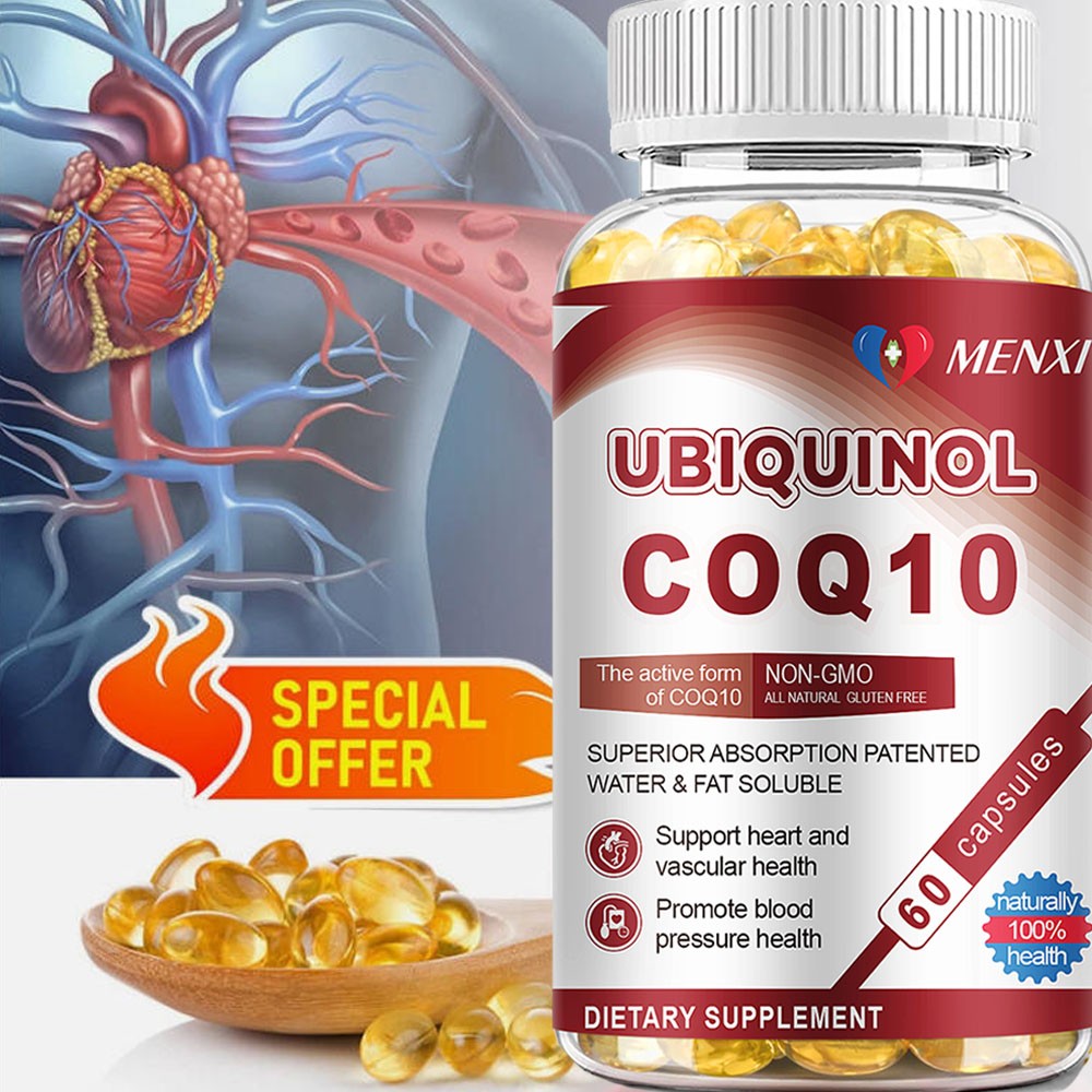 Ubiquinol CoQ10 Coenzyme Q-10 200mg 60 Count Softgels Heat Health Support